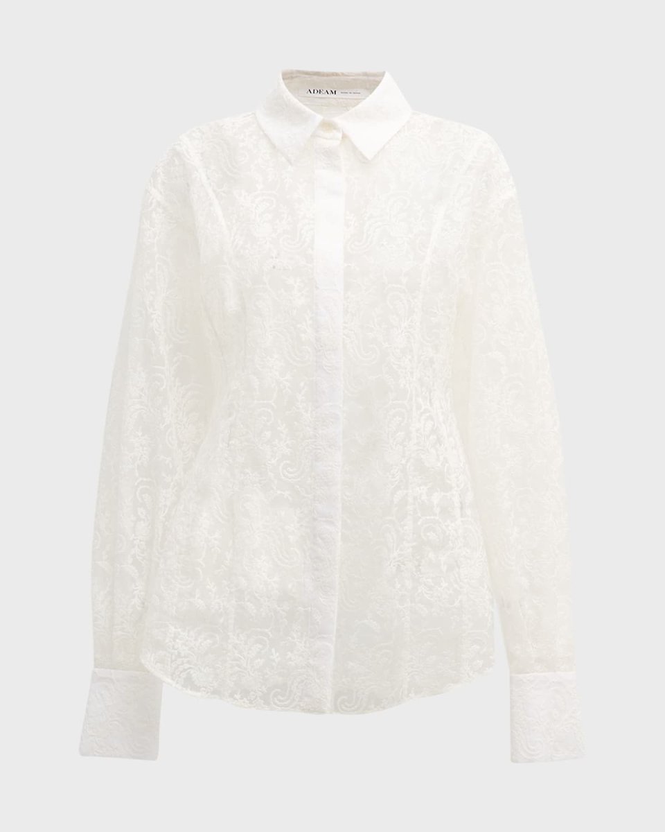 Margot Floral Sheer Button Down Shirt